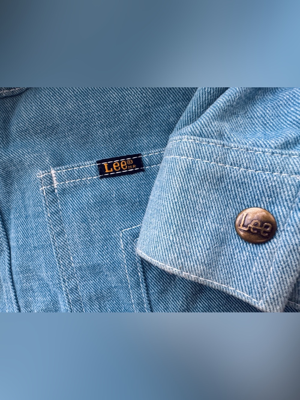DEADSTOCK 1970 LEE Denim Jean Shirt-Jacket w/Dagger Collar "NOS" + ORIGINAL TAG - Picture 7 of 16